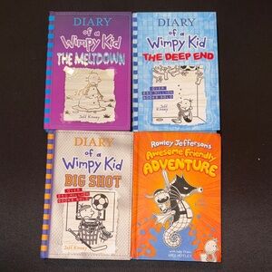 Set of 4 Book by Jeff Kinney Including Diary of a Wimpy Kid Books